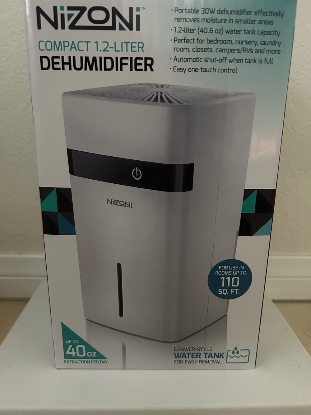 Compact 1.2-Liter Dehumidifier - White